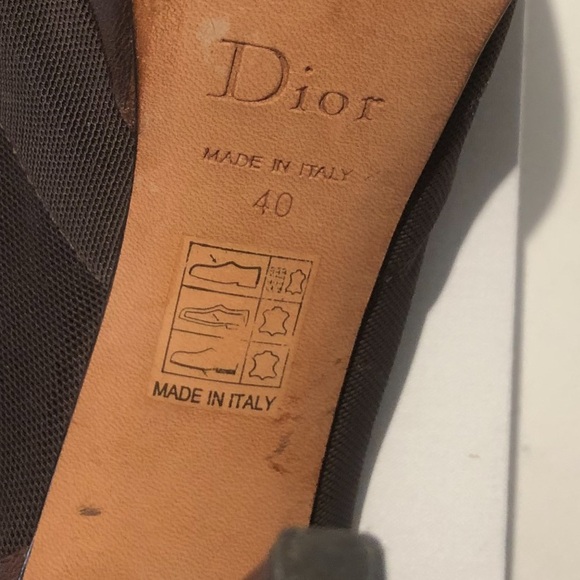 Dior leather and mesh peep toe ankle booties - Picture 9 of 11